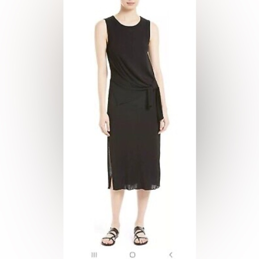 Navy blue theory jersey knit tie midi dresss